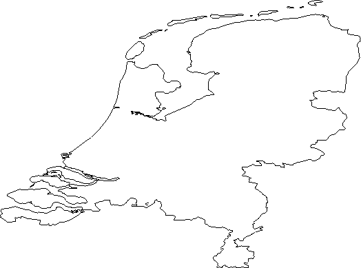 Blank Outline Map of Netherlands